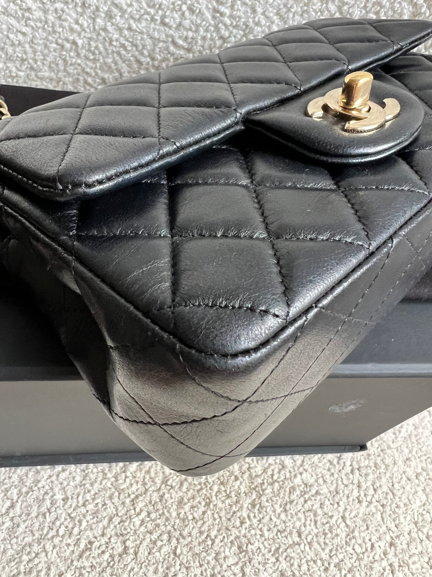 Chanel Mini Rectangular Classic Flap in Black Lambskin (RRP £4,390)