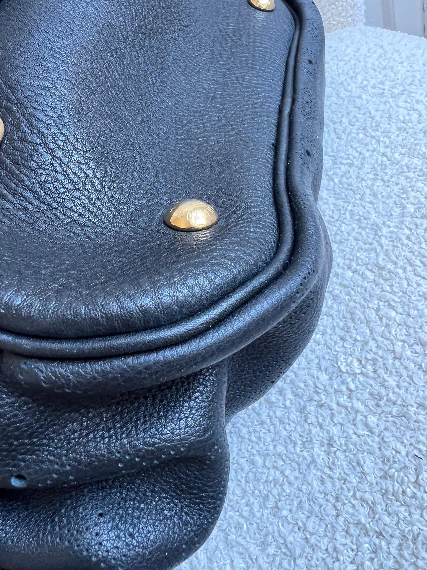 Louis Vuitton Black Monogram Mahina Leather Shoulder Bag