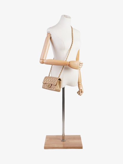 Chanel Rectangular Flap Gold Caviar Leather Mini