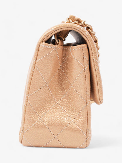 Chanel Rectangular Flap Gold Caviar Leather Mini
