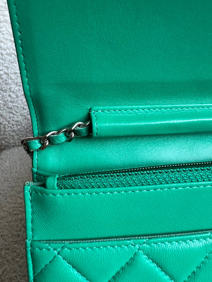 Chanel Turquoise Lambskin Wallet on Chain (RRP £2,930)