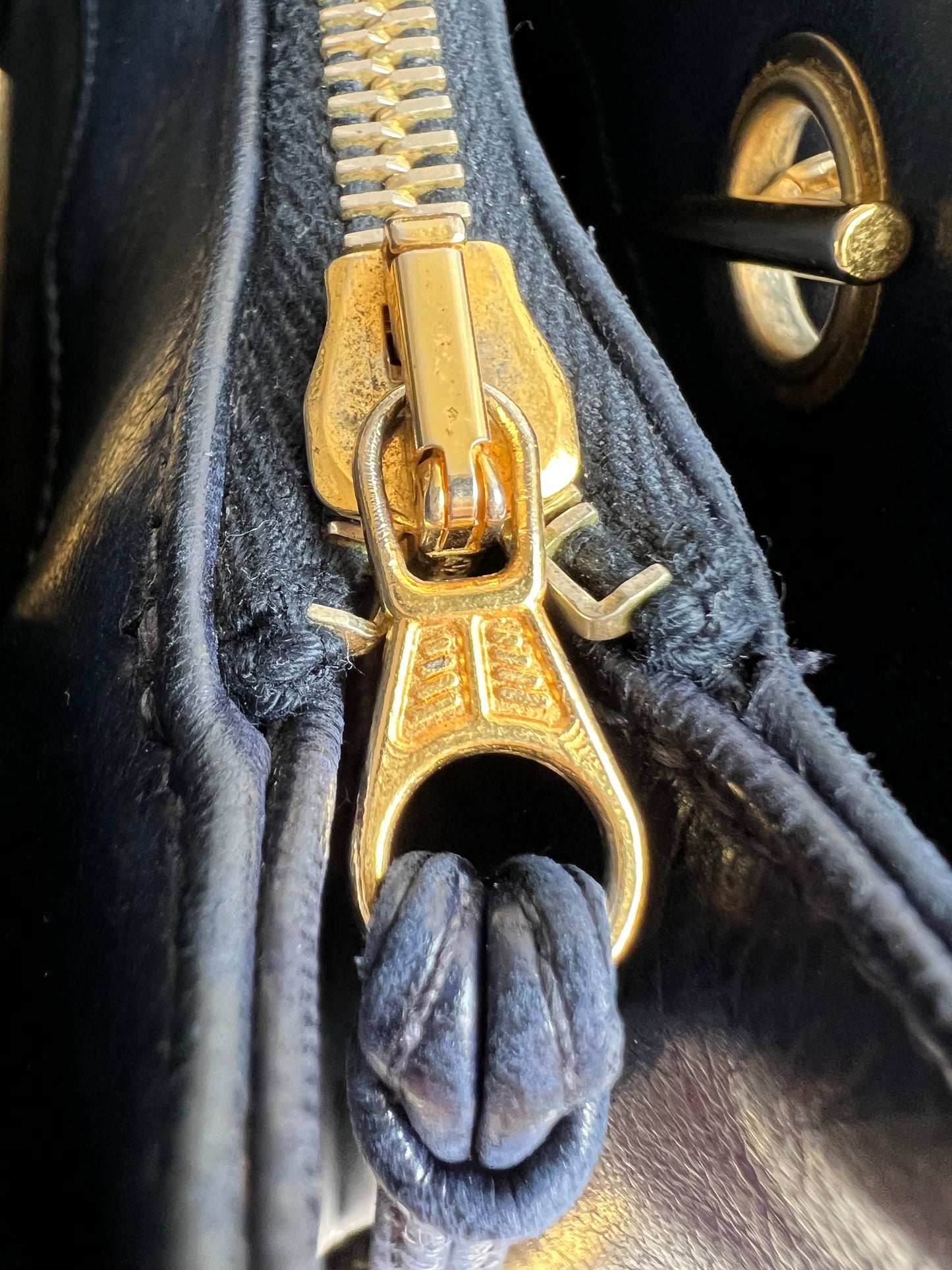 Chanel Vintage Navy Lambskin Chain Tote with 24k Gold Hardware