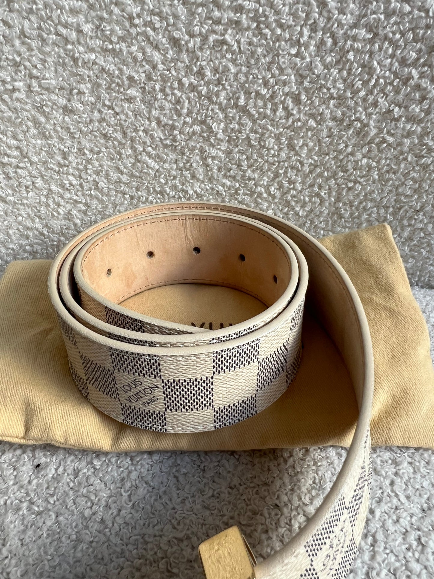 Louis Vuitton Initials Belt Damier Azur Size 85