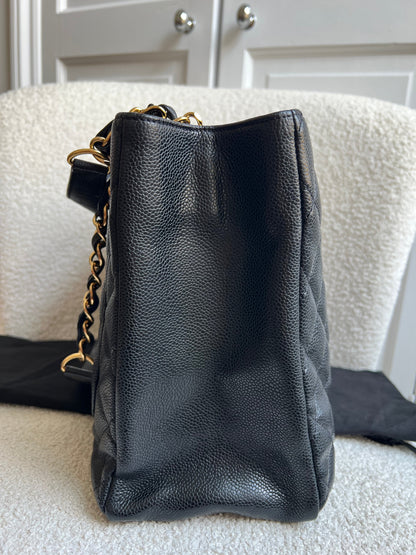 Chanel Black Caviar Grand Shopper Tote Gold Hardware (GST)