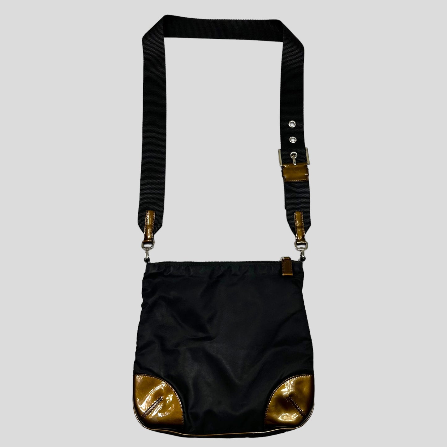 Prada Milano 00’s Nylon & Patent Leather Crossbody Bag