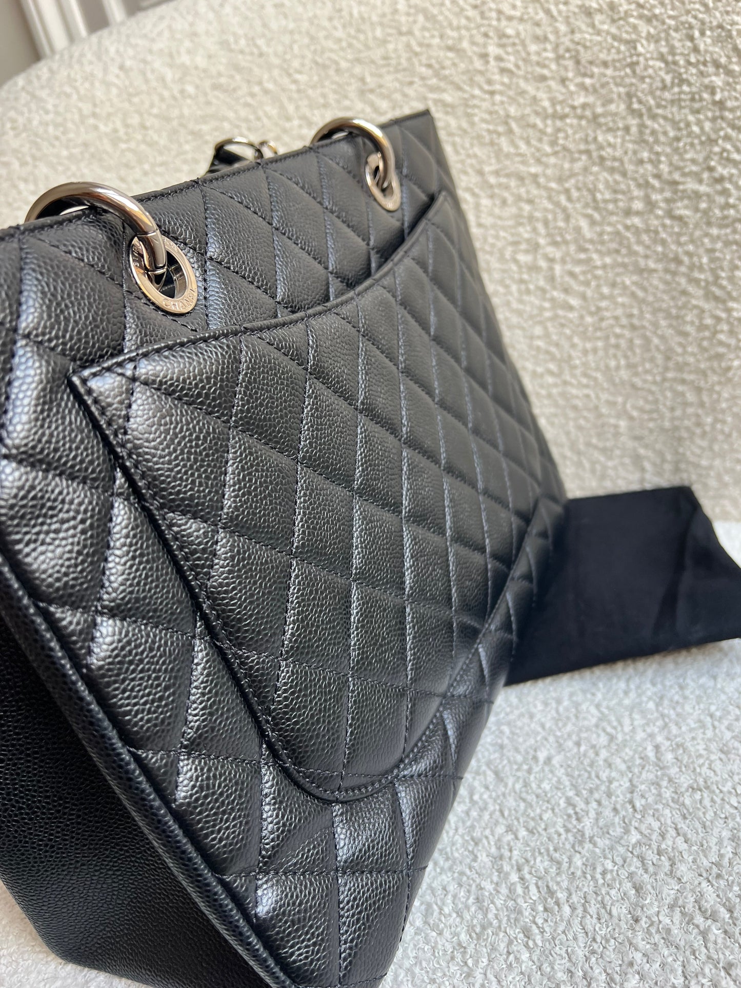 Chanel Black Caviar Grand Shopper Tote (GST) Silver Hardware