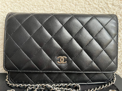 Chanel Wallet on Chain in Black Lambskin Silver Hardware (RRP £2,930)