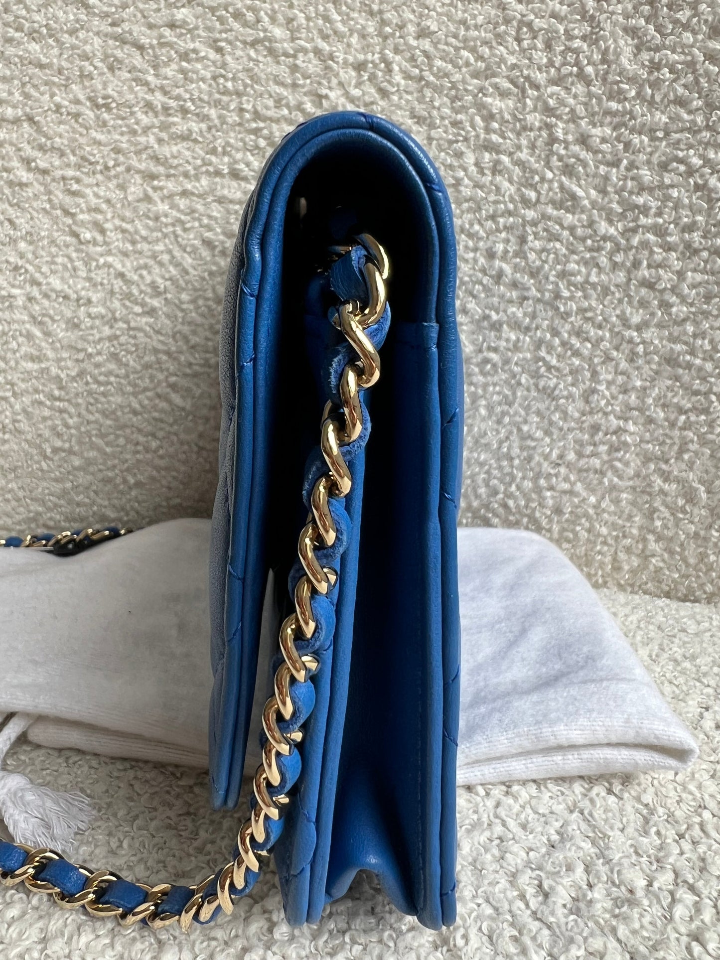 Chanel Blue Lambskin Wallet on Chain (RRP £2,930)