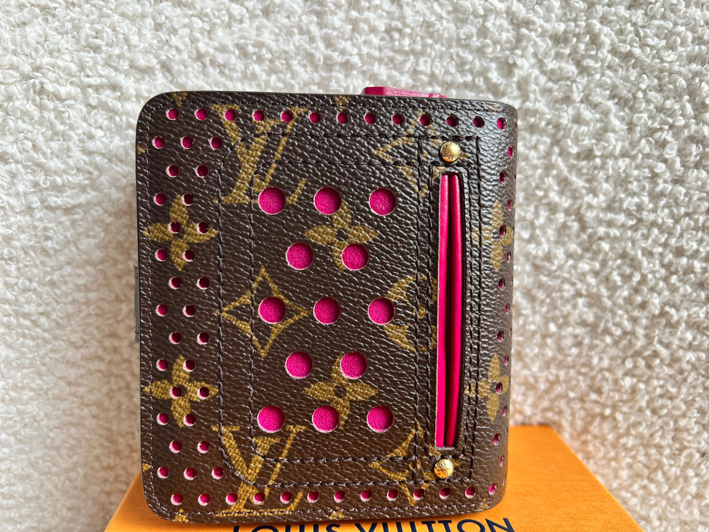 Louis Vuitton Perforated Monogram Fuchsia Compact Wallet