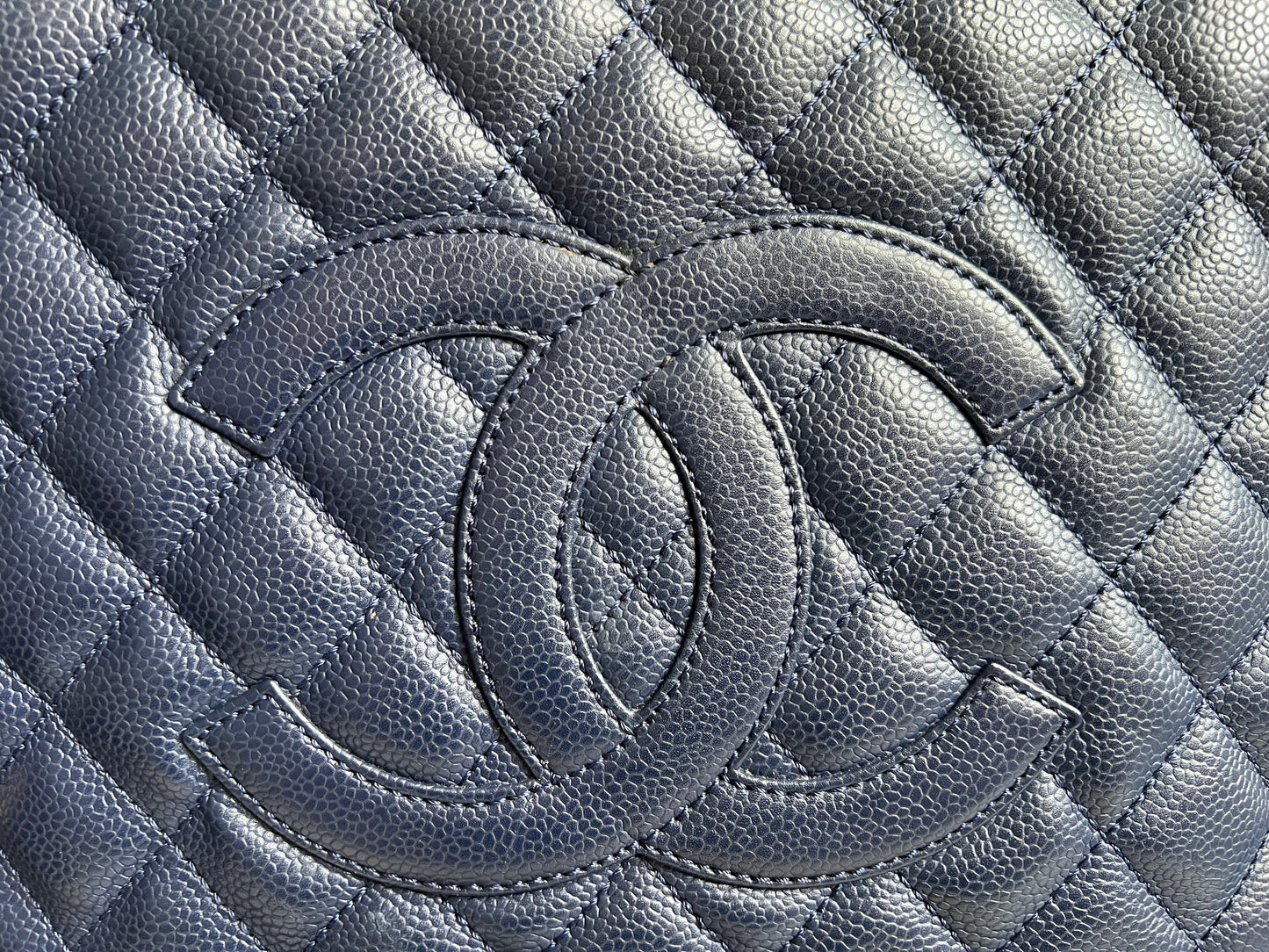 Chanel Navy Blue Caviar Grand Shopper Tote (GST)