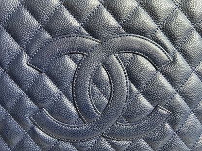 Chanel Navy Blue Caviar Grand Shopper Tote (GST)