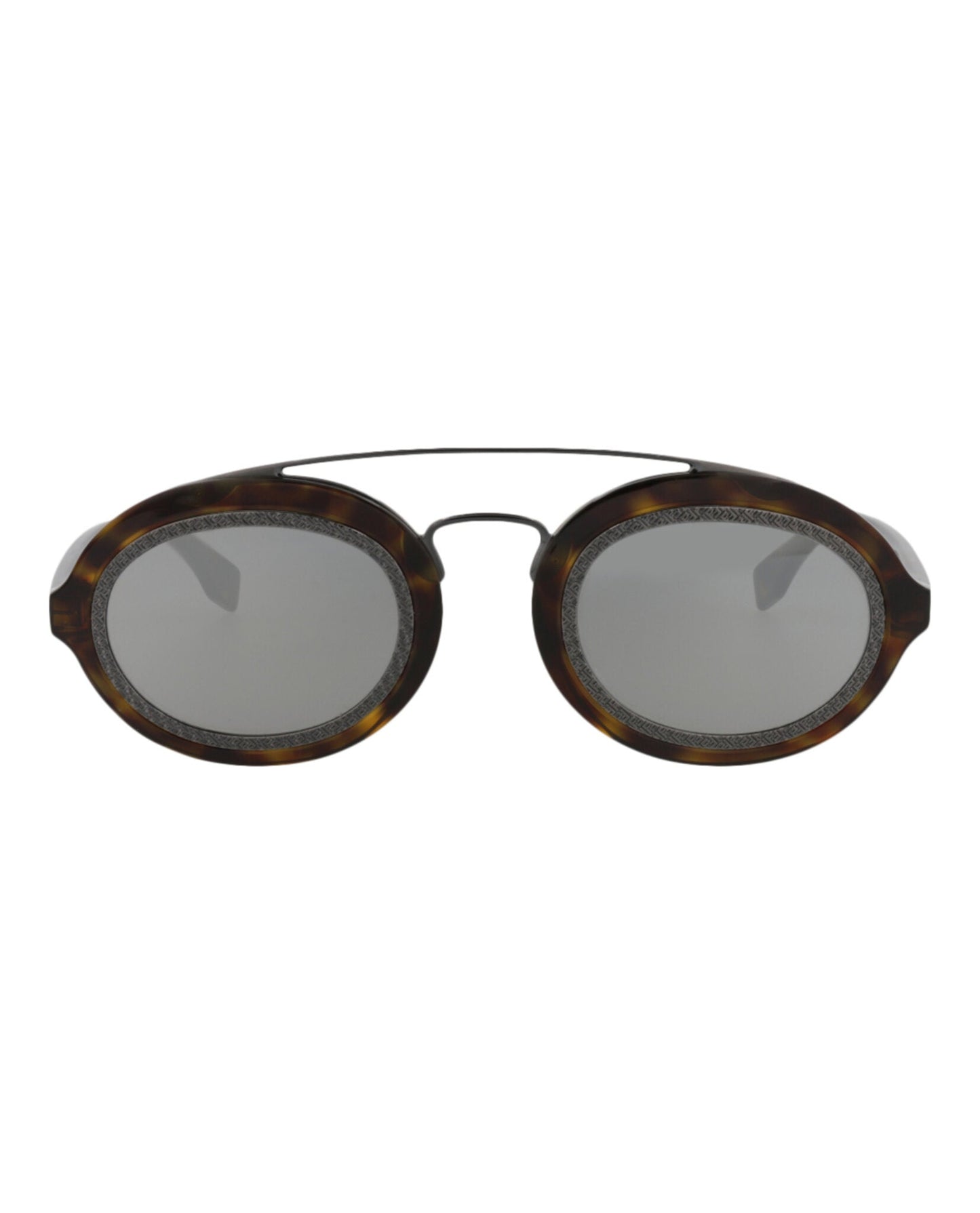 Fendi Womens Aviator Havana Havana Silver Fashion Designer Eyewear