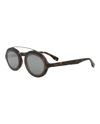 Fendi Womens Aviator Havana Havana Silver Fashion Designer Eyewear