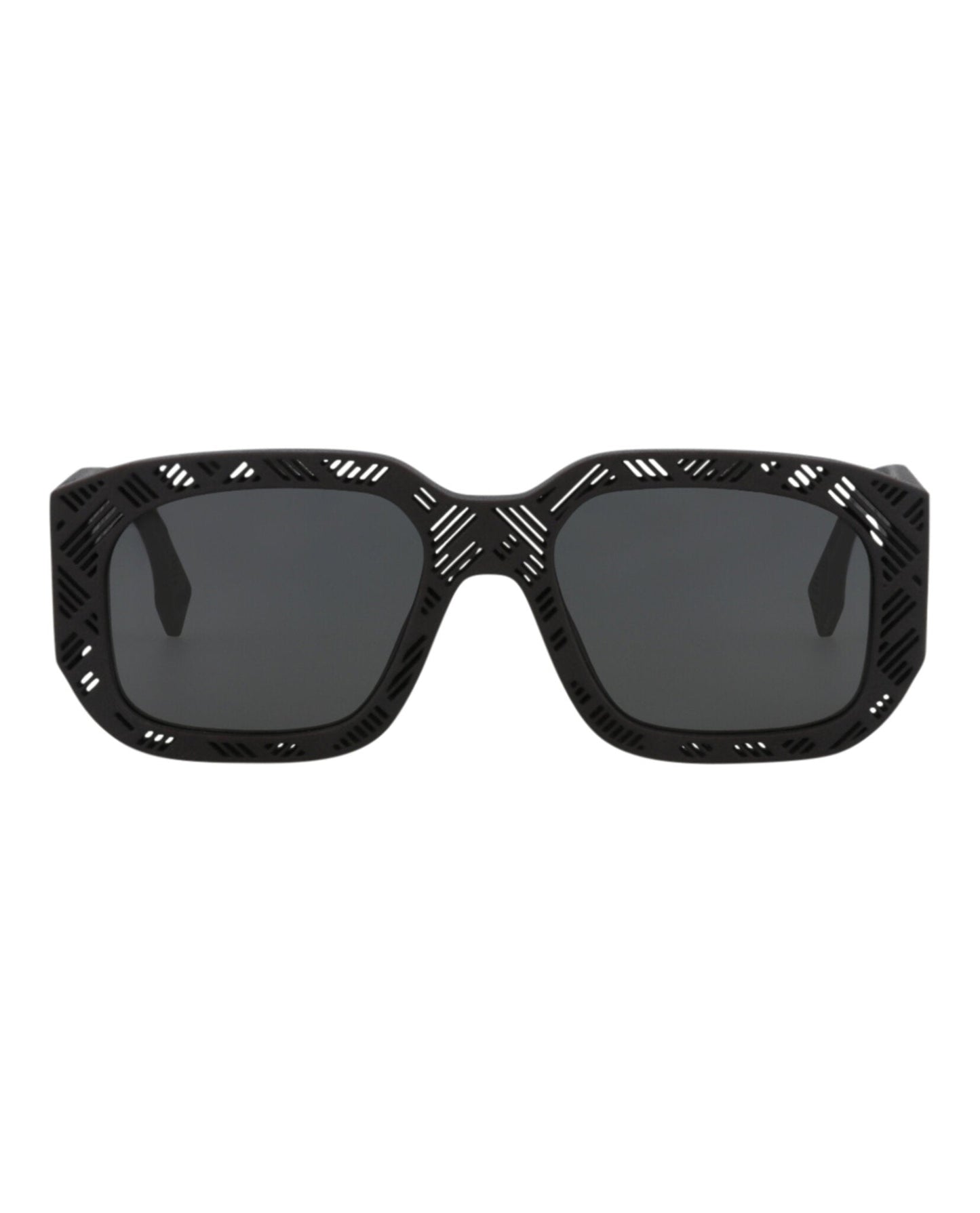 Fendi Mens Square/Rectangle Black Black Smoke Fashion Designer Eyewear