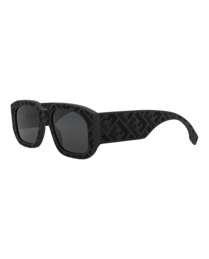 Fendi Mens Square/Rectangle Black Black Smoke Fashion Designer Eyewear