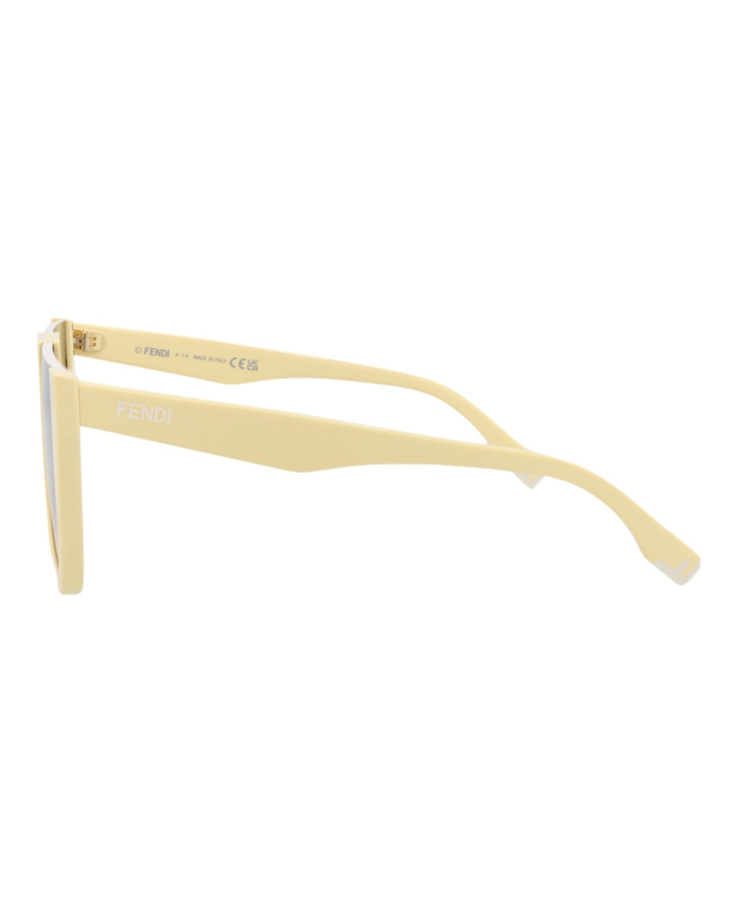 Fendi Womens Shield/Wrap Yellow Yellow Brown Fashion Designer Eyewear