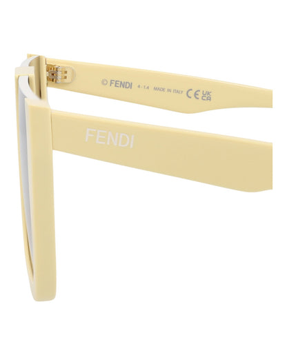 Fendi Womens Shield/Wrap Yellow Yellow Brown Fashion Designer Eyewear