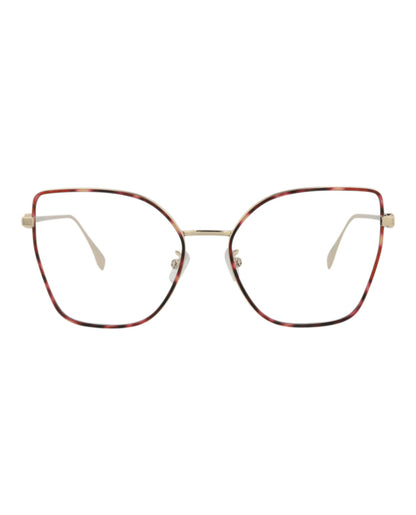 Fendi Womens Cat Eye Gold Gold Transparent Fashion Designer Eyewear