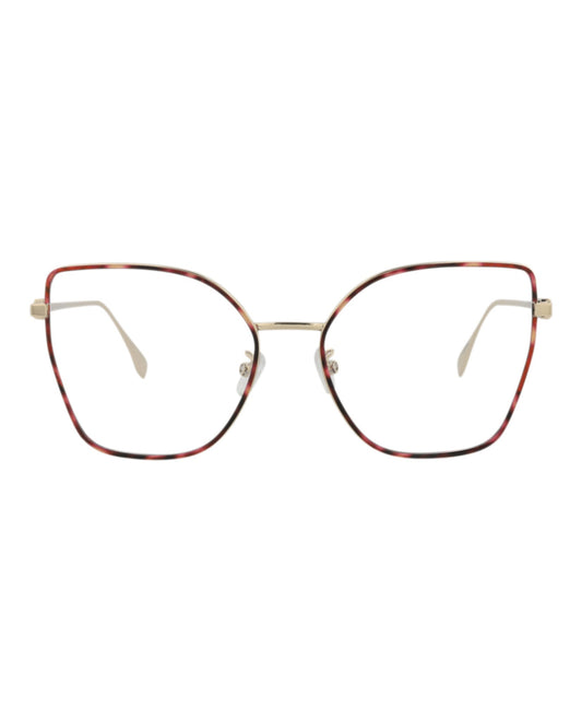 Fendi Womens Cat Eye Gold Gold Transparent Fashion Designer Eyewear