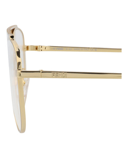 Fendi Mens Aviator Gold Gold Transparent Fashion Designer Eyewear