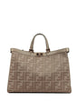 Fendi NEW Grey Canvas Monogram Peekaboo X-Tote Bag