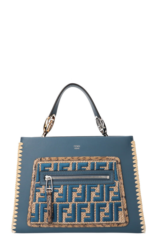 FENDI Small Runaway Bag Raffia Blue