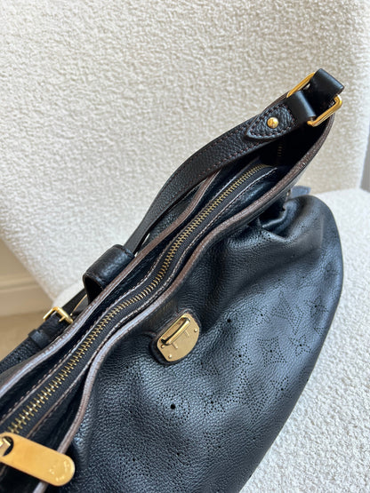 Louis Vuitton Black Monogram Mahina Leather Shoulder Bag