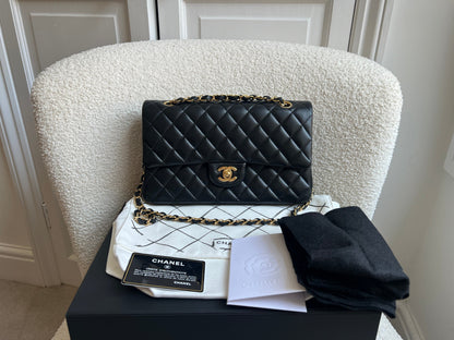 Chanel Medium Classic Flap in Black Lambskin Gold hardware (RRP £9090)