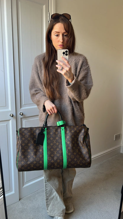 Louis Vuitton Keepall Bandouliere 50 Monogram Macassar and Minty Green (RRP £2,520)