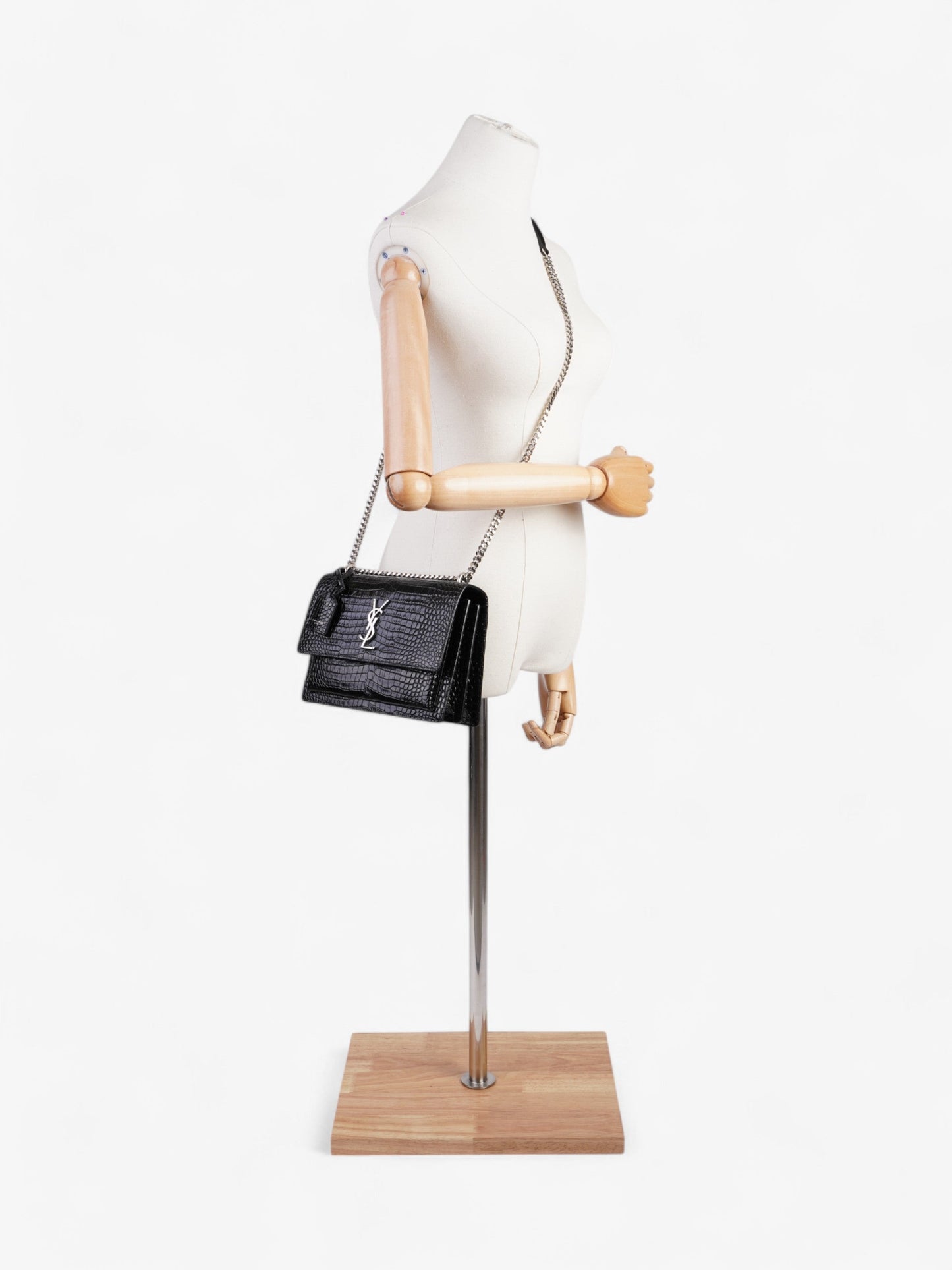 Saint Laurent Sunset Leather Black Shoulder Bag Style 10