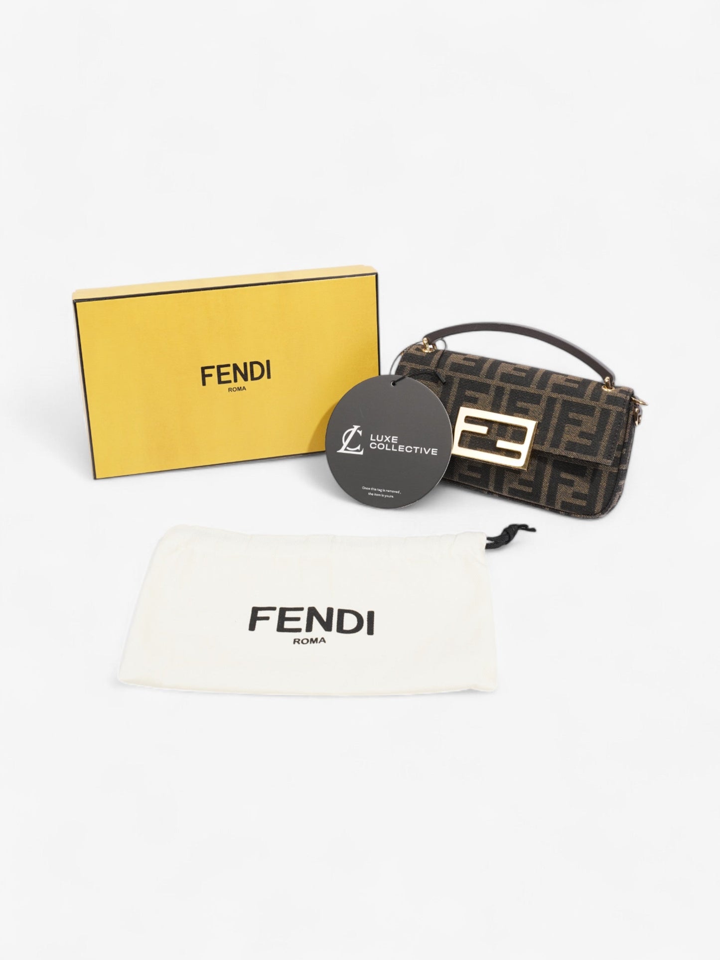 Fendi Baguette Zucca Brown Shoulder Bag