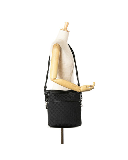 Canvas Crossbody Bag with Braided Shoulder Straps and Magnetic Closure