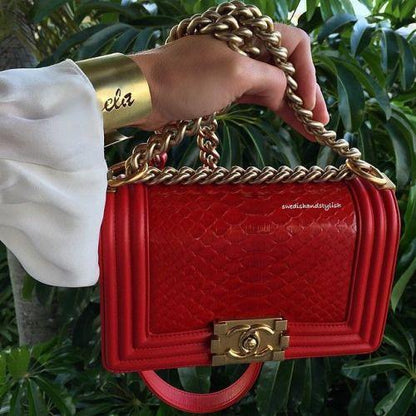 Chanel Boy Medium Red Luxury Handbag