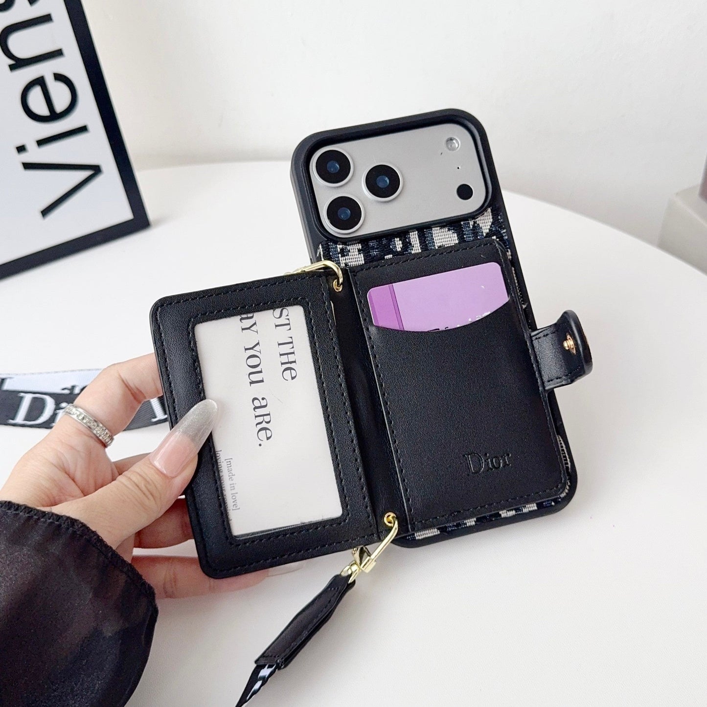 Fabric Canvas Dior Crossbody Case iPhone