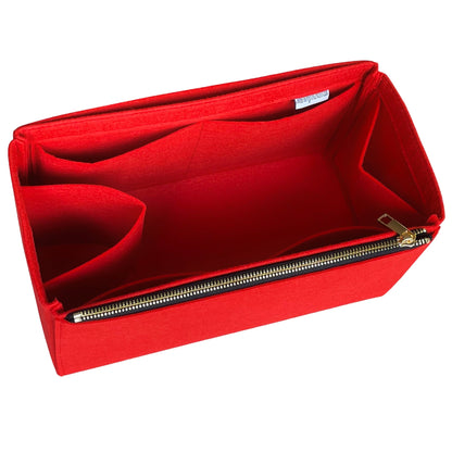 Organizer for [Origami Large Bag, Fendi] Bag Insert (Felt, Long Zip and Open Compartment)