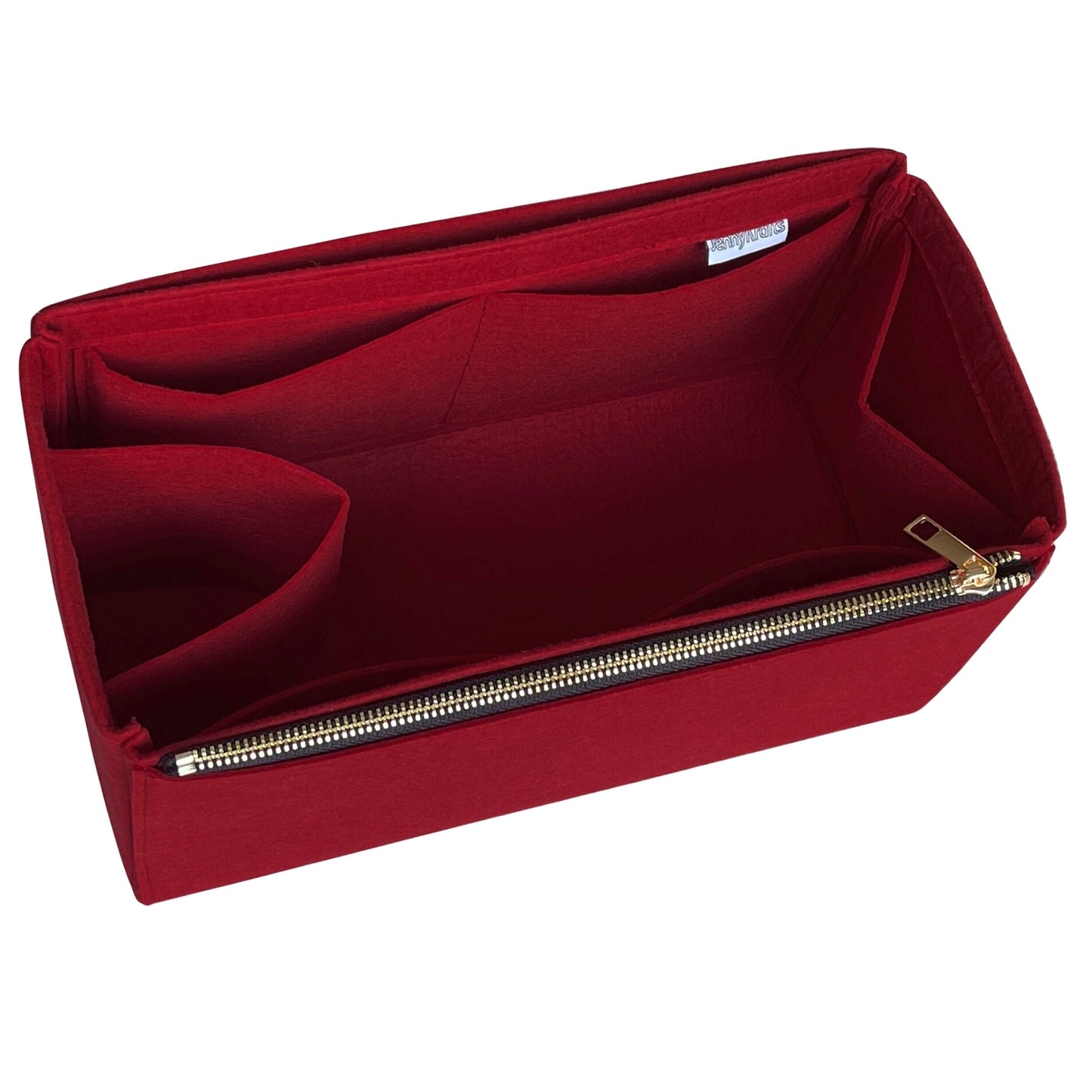 Organizer for [Origami Medium Bag, Fendi] Bag Insert (Felt, Long Zip and Open Compartment)