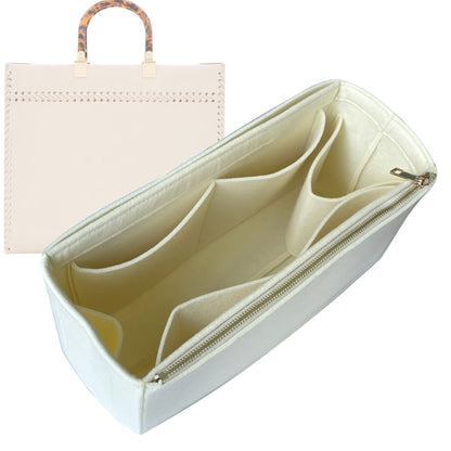 Organizer for [Sunshine Large, Fendi] Bag Insert (Felt, Full-width Zip and Open Pocket)