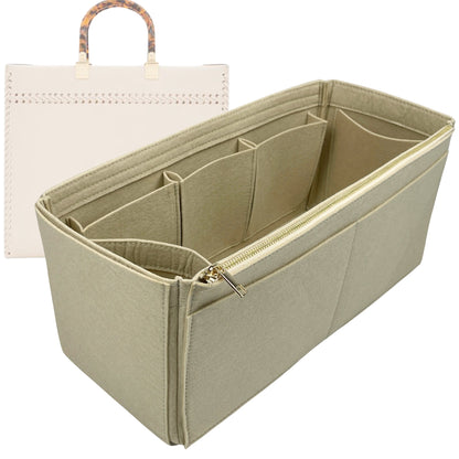 Organizer for [Sunshine Mini, Fendi] Bag Insert (Felt, Wide Open Pockets)