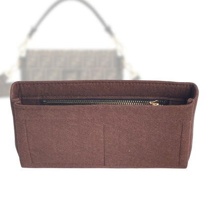 Organizer for [Baguette 1997 Mini, Fendi] Bag Insert (Felt, Slim with Zip Pocket)