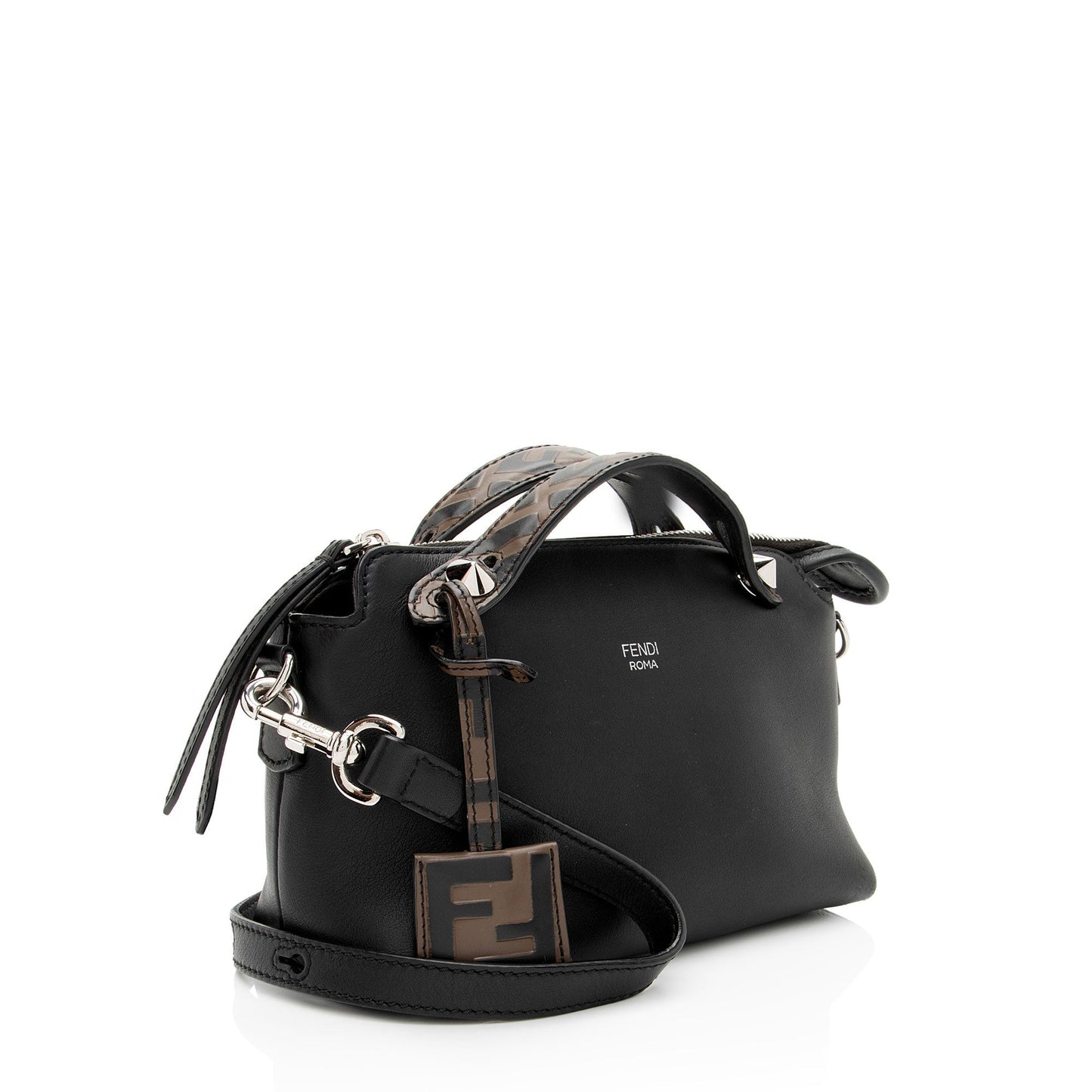 Fendi Calfskin FF Embossed By The Way Mini Boston Bag