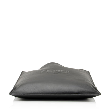 Fendi Calfskin Logo Flat N/S Tote (SHF-Vlwv6d)