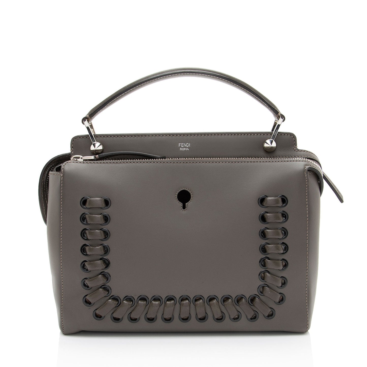 Fendi Calfskin Whipstitch Dotcom Medium Satchel