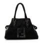 Fendi Canvas Patent Leather Perforated FF Du Jour Tote