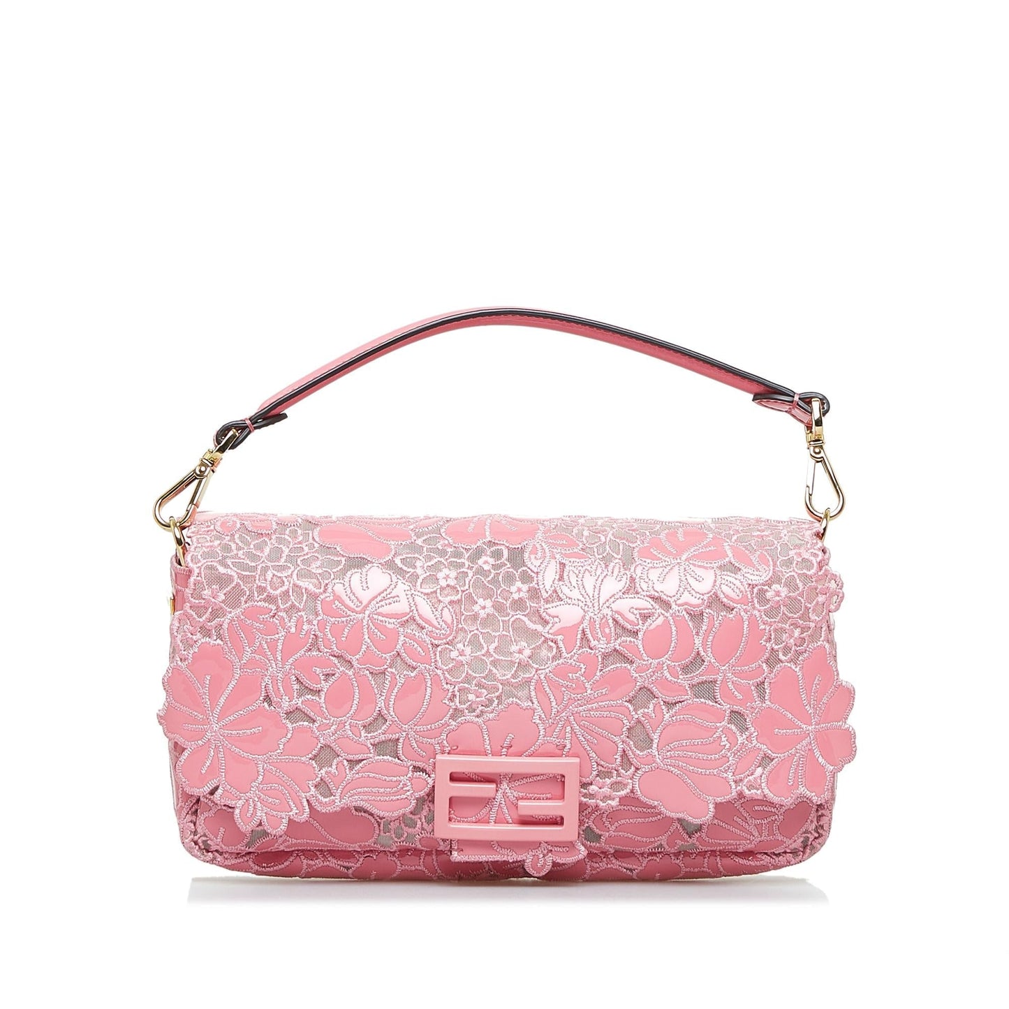Fendi Embroidered Lace Baguette (SHG-PcQc93)