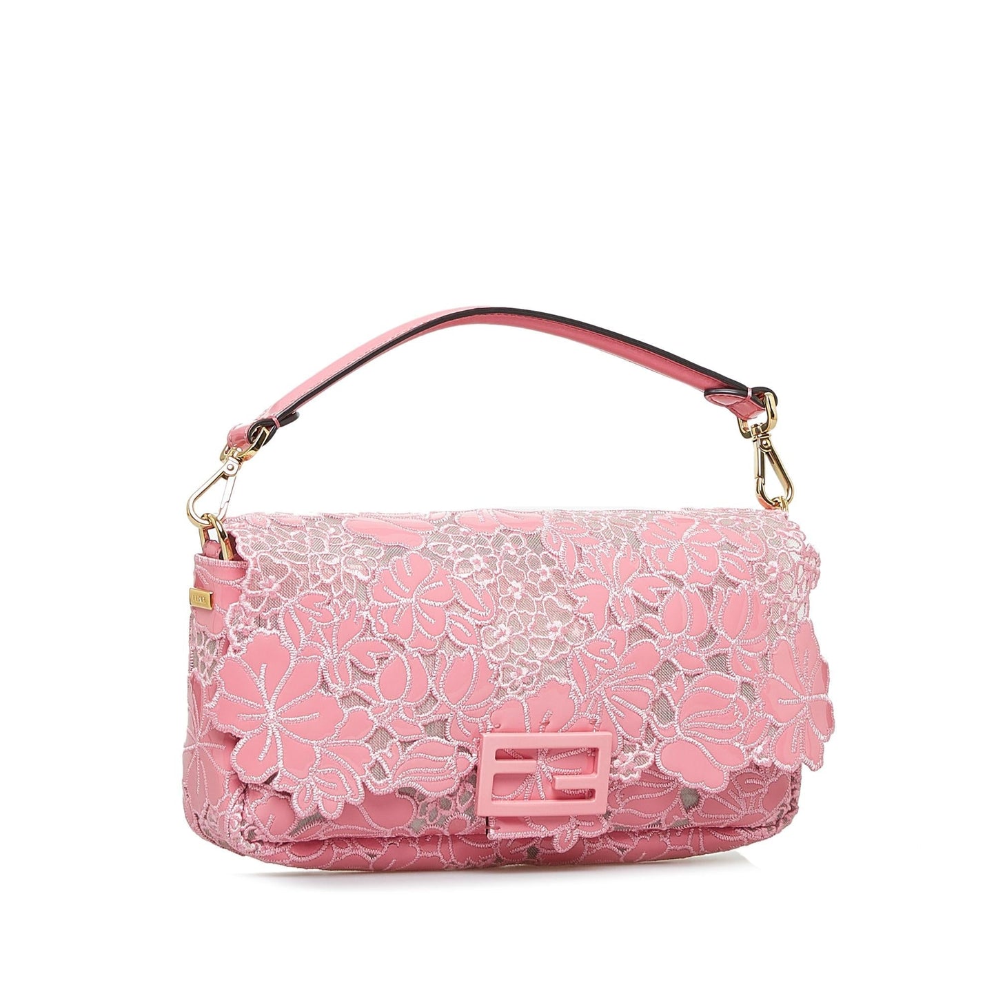 Fendi Embroidered Lace Baguette (SHG-PcQc93)