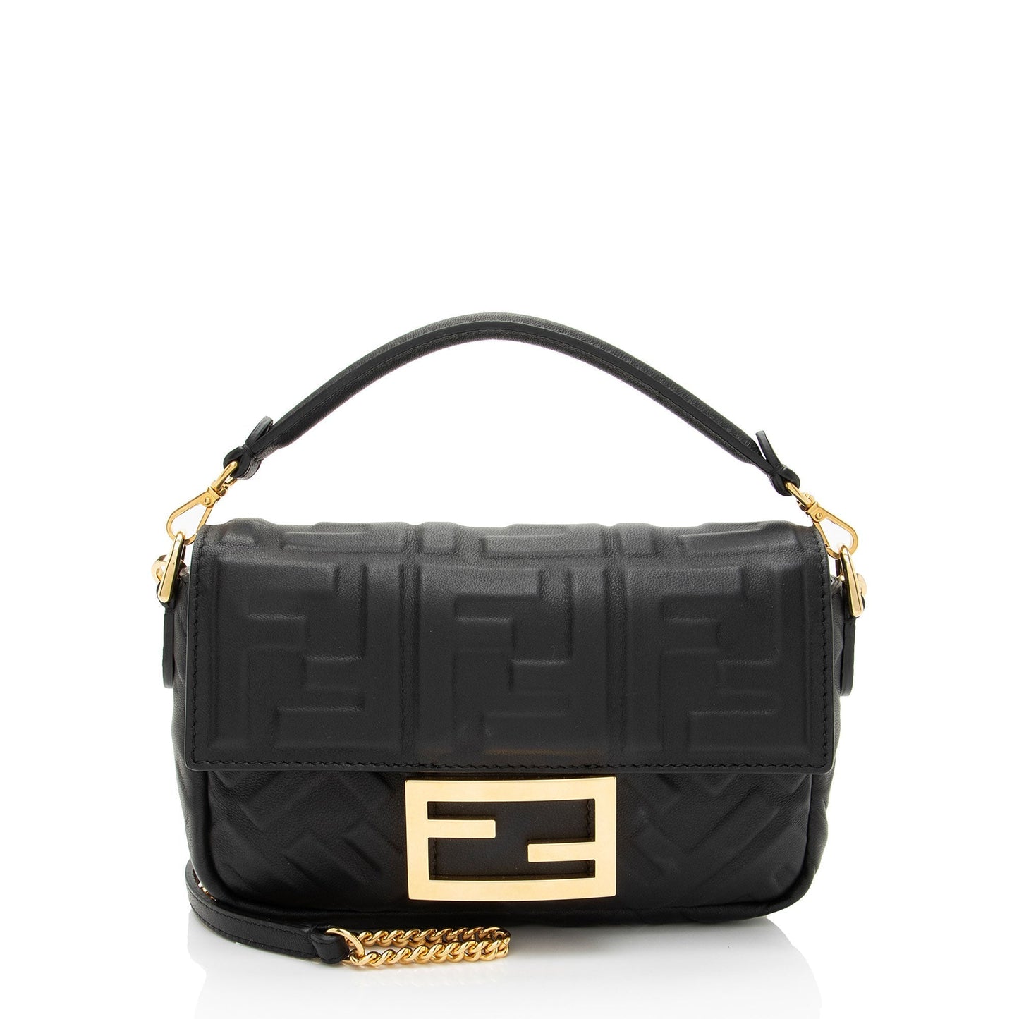 Fendi FF Embossed 1974 Mini Baguette Shoulder Bag