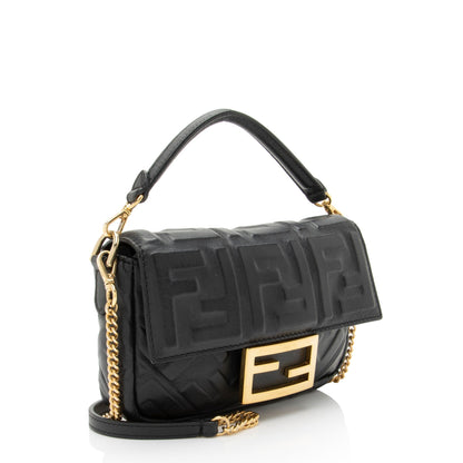 Fendi Calfskin Studded Kan I Medium Shoulder Bag