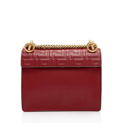 Fendi FF Embossed Calfskin Kan I Small Shoulder Bag (SHF-flp0Jj)
