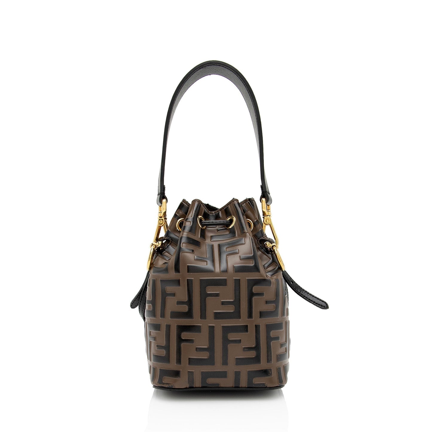 Fendi FF Embossed Calfskin Mon Tresor Mini Bucket Bag (SHF-mo1hOL)