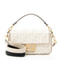 Fendi FF Embroidered Canvas Baguette Shoulder Bag